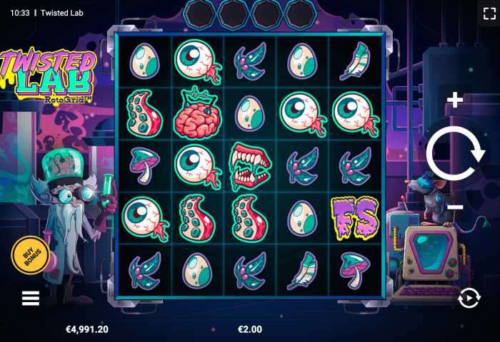 Twisted lab RotoGrid slot game has a sci-fi theme