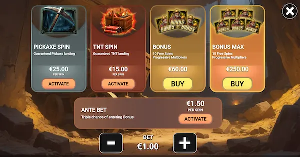Feature Buy in Canyon Riches Slot by Avatar UX