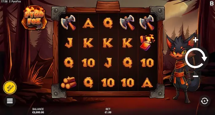 Pyro Fox Slot Game by Backseat gaming