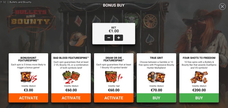 Bonus Buy in Bullets and Bounty