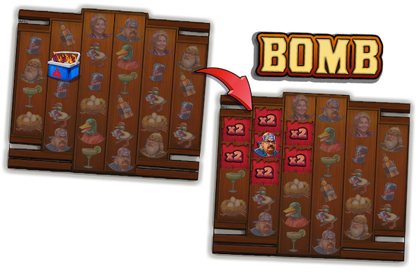X-Bomb feature in Duck Hunters Happy Hour