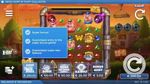 Feature Buys in Huff N' Puff CollectR Slot game