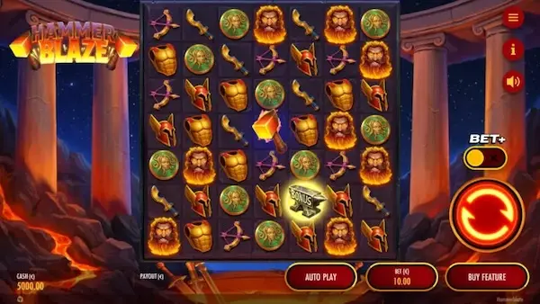 Hammerblaze slot game by Thunderkick